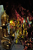 Inle Lake Myanmar. Pindaya, the famous Shwe Oo Min pagoda, a natural cave filled with thousands of gilded Buddha statues. 